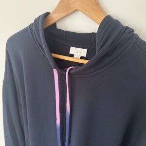 J. Jill FIT Navy Tunic Hoodie Sweatshirt